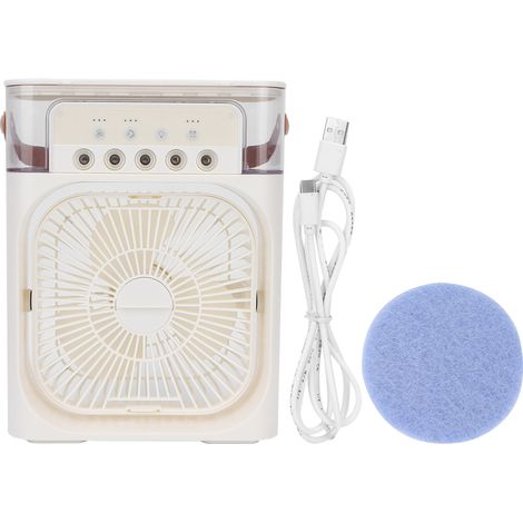 Ventilateur de bureau rechargeable avec brumisateur - Rafraîchisseur d'air portable blanc (1/5)