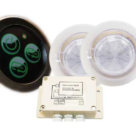 Kit punti 110 mm o RGB ip68 impermeabile incorporato + pulsante, sistema di controllo di macchie e trasformatore