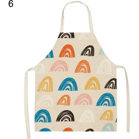Tablier De Cuisine - Lin Et Coton - Ajustable Avec Cordons - Pour Cuisine Barbecue Jardinage - 1 Piece (1/2)