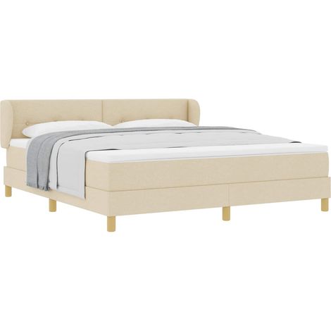 Maison Exclusive - Boxspringbett mit Matratze Creme 180 x 200 cm