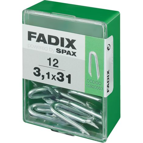 Caja de 12 unidades de grampillones en cinc 3,1x31mm Fadix (1/2)