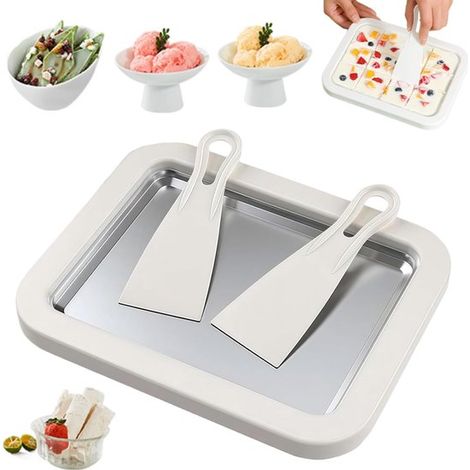 Eismaschine – Eismaschine für gerolltes Eis – Multifunktional und einfach zu bedienen – 1 – Allgemeiner Gebrauch + Weiß (1/5)