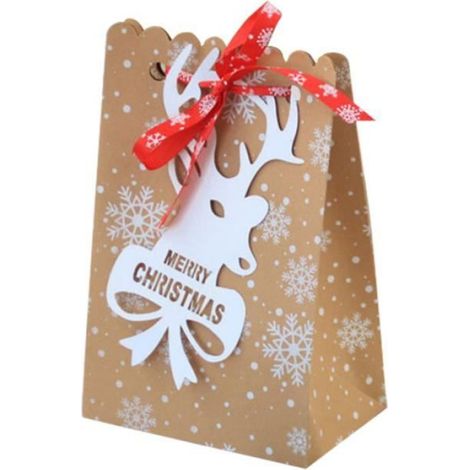 24 pièces de sacs-cadeaux de Noël Kraft Paper Holiday g13172 (1/4)
