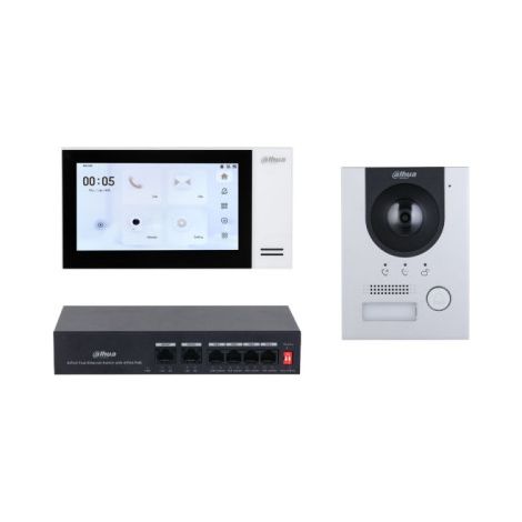 (DHI-KTP01L(S)/DHI-VTO2201F-P-S2/DHI-VTH2421FW-P) DAHUA KIT DE VIDEOPORTERO IP COMPUESTO POR 1X VIDEOPORTERO DHI-VTO2201F-P-S2 1X MONITOR (VTH2421FW-P