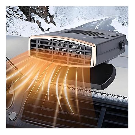 Autoheizung, 12V 200W tragbare Autoheizung mit Zigarettenanzünderstecker, 2-in-1 Schnellheizung, Enteisung und Entfeuchtung, 360° drehbarer Autofenster-Entfeuchter