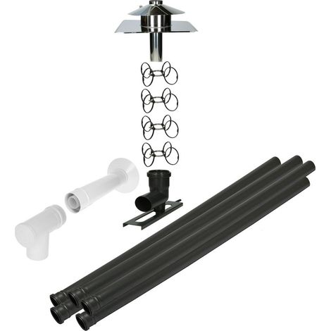 Set de foyer du poêle fumée concentrique 60 mm  x100 mm 10 mètres