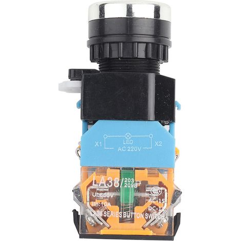 Interrupteur à bouton-poussoir rouge auto-bloquant avec voyant LED LA38-11DNZS (1/5)