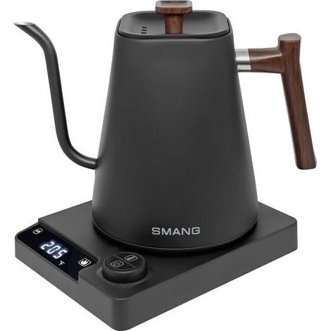 1L Bouilloire à col de cygne de avec affichage LCD, contrôle de la température en temps réel, bouilloire à café et à thé en acier inoxydable, commutable ℉/℃, chauffage rapide, température réglable (1/5)