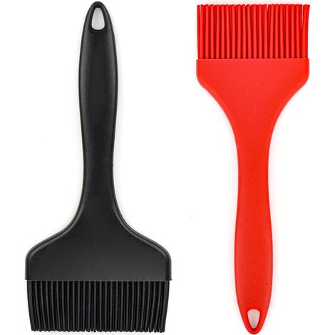Lot de 3 pinceaux de cuisine en silicone - 21 cm de long - Pinceau à huile extra large de 9,1 / 7 / 3,2 cm de large - Sans BPA (1/5)
