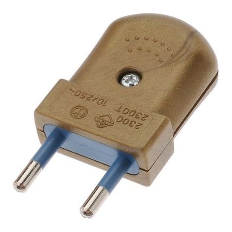 Fiche électrique plate dorée mâle - 250Vac, 10A, IP20 Trouvez la connectique électrique idéale (1/4)