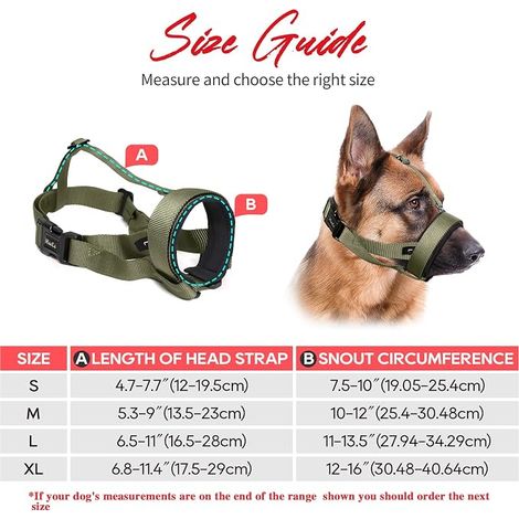 Muselière pour Chiens, Bandeau Nylon Réglable, Vert, M (1/4)