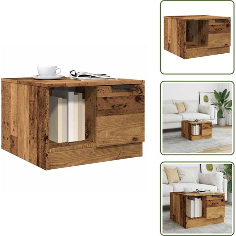 vidaXL Table basse vieux bois 50x50x36 cm bois d'ingénierie (1/5)