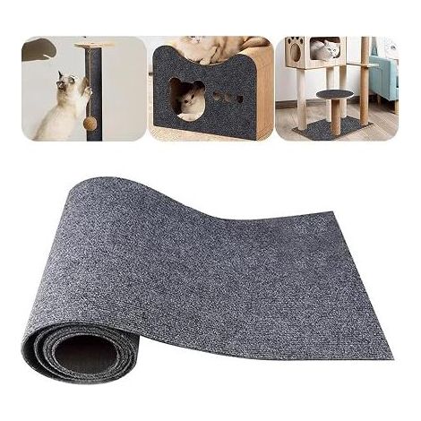 40 x 200 cm Cat Sofa Scratcher, Adhesive Scratcher, Climbing Cat Scratcher, Self-Adhesive Cat Scratcher, Wall Tower Protect Carpets, Sofa Furniture (Khaki) (1/5)