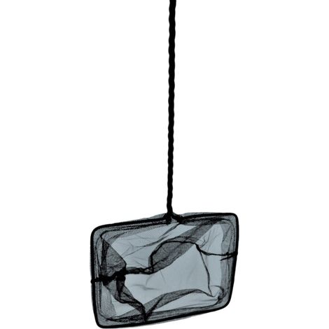 Epuisette filet noir, maille moyenne, 25 cm x 22 x 55 cm,  aquarium - animallparadise