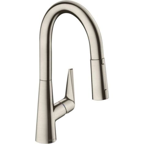 Hansgrohe Talis M51 - Miscelatore monocomando 160 per lavello, con doccetta estraibile, simil inox 72815800 (1/3)
