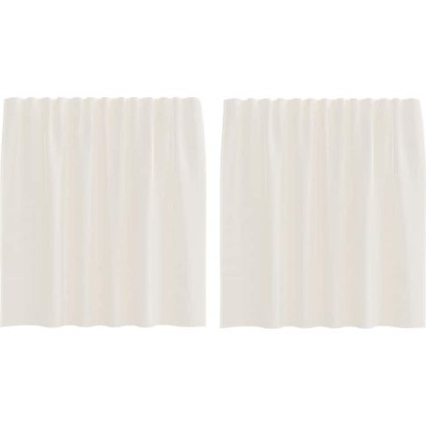 Maison Exclusive - Voile Vorhänge mit Stangentaschen 2 Stk. Creme
