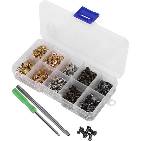 Kit de rivets, vis et clous pour tétines - Bricolage - Artisanat du cuir - Vêtements, chaussures, sacs, ceintures - Décoration (1/5)