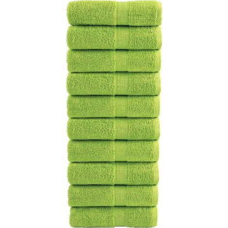 Serviettes d'invités haut de gamme SOLUND, lot de 10, vert pomme, 30 x 50 cm, 600 g/m²
