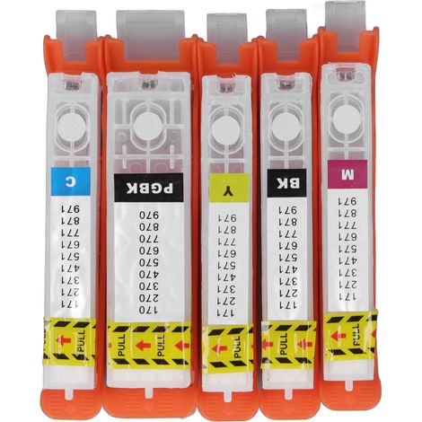 Cartouches d'encre de remplacement pour Canon 270-271 (cartouches de recharge 5 couleurs) (1/5)