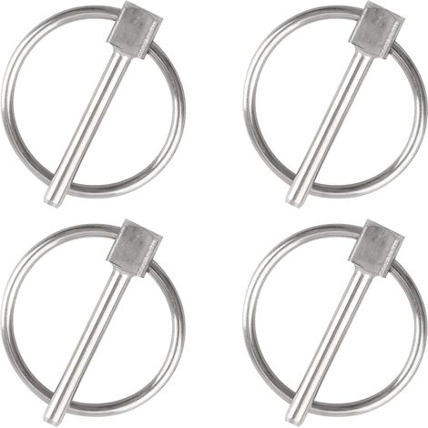 Goupille de sécurité, 4PCS Dia 3mm en acier inoxydable Goupille de sécurité ronde Goupille de verrouillage de remorque Goupille de fixation pour piste, ferme, pelouse (1/5)