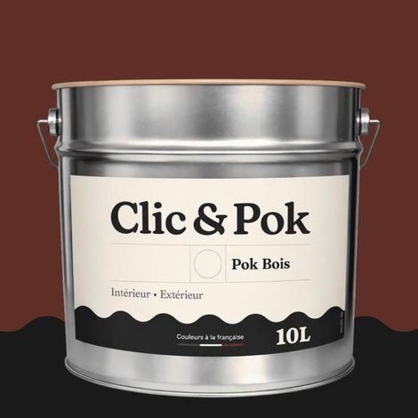 Peinture Bois Extérieur – POK BOIS - 10L - RAL 8015 - Marron- Résistante aux intempéries - Ne s'écaille pas