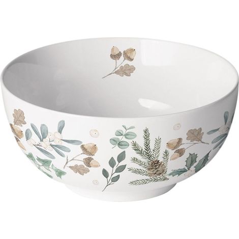 Bol en porcelaine fine décor nature hivernale 14 cm