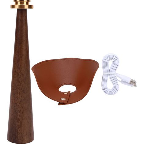 Wireless Wooden Table Lamp, 3 Colors, Rechargeable, Retro LED, Bedside Night Light for Bedroom, Night Table Decor, Walnut (1/5)