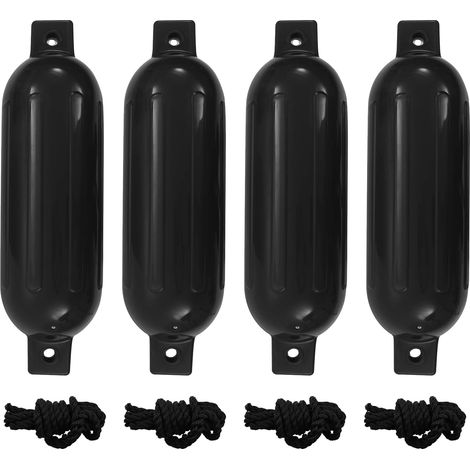 vidaXL Parachoques para barco 4 unidades PVC negro Ø 14x50 cm (1/5)