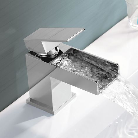 Luxury Modern Waterfall Mini Mono Basin Mixer - Chrome