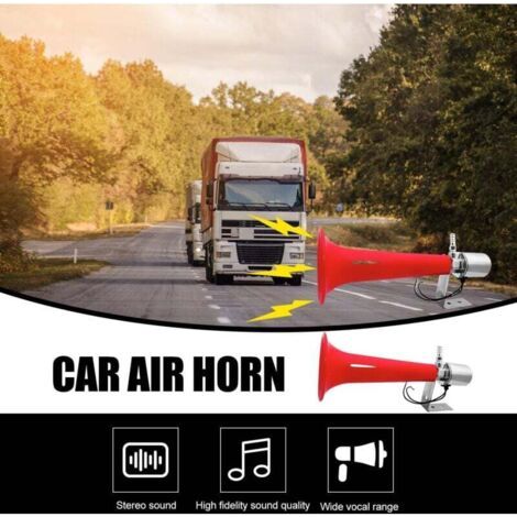 NALOOKAMIC  Klaxon à Air,Klaxon de Sifflet Turc 12V / 24V pour Camions Klaxon D'air 180DB à Usage Universel Klaxon de Sifflet de Pression de Caravane
