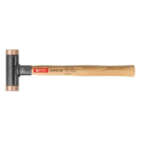 PB Swiss Tools Rückschlagfreier Hammer, mit Kupfer-Einsätzen, Hickory-Stiel, 40 mm