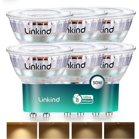 Ampoule LED GU10 Dimmable 415lm, Spot LED 2,5W=50W, 2700K Blanc Chaud, Classe Énergétique B, Angle 90°, Ampoule Basse Consommation. Lot de 6 (1/5)
