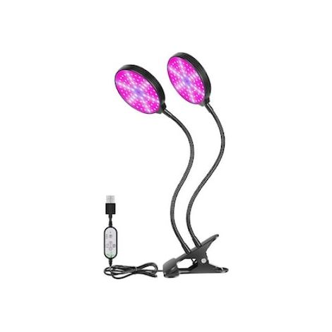 Lampe UV Spectre Complet Pour Plantes - 2 Bras Flexibles - 30W 78 LED - Minuteur 5 Niveaux - Intérieur (1/5)
