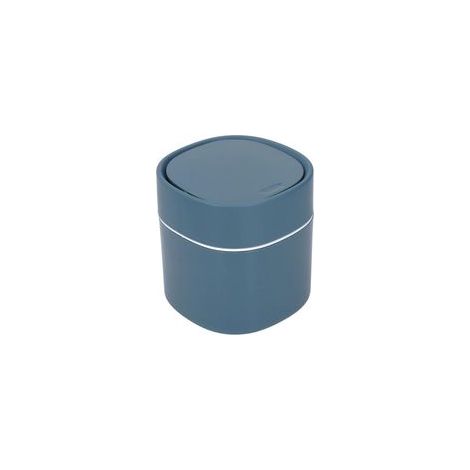 Poubelle de table avec couvercle – Poubelle compacte 2L en ABS pour bureau, chambre, salle de bain – Dimensions 13 x 14 cm – Couleur bleu marine (1/5)