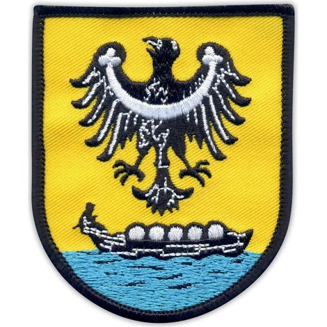 Aufnäher mit dem Wappen der Stadt New Salt (Nowa Sol) – zum Aufbügeln/Heißsiegeln – gestickter Aufnäher/Abzeichen/Emblem