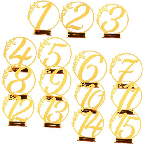 Unomor Lot de 15 numéros de table panneaux numériques (1/5)