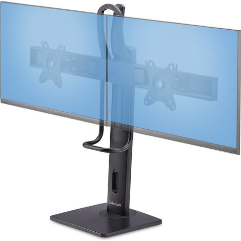 StarTech.com Supporto da Tavolo per Due Monitor- Staffa con barra trasversale per 2 Schermi da 27" VESA 75x75/100x100, altezza regolabile, portata 6 kg per Display