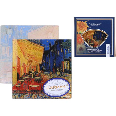 Carmani, posavasos de cristal - Vincent Van Gogh - Terraza de café por la noche