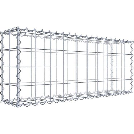 Gabion 100 cm x 40 cm x 20 cm – Mailles 10 x 10 cm – Construction en fil de fer galvanisé – Résistance à la corrosion – Montage rapide avec spirales – Gabiona