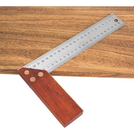 Règle d'angle 250 mm multifonction en acajou épais (1/5)