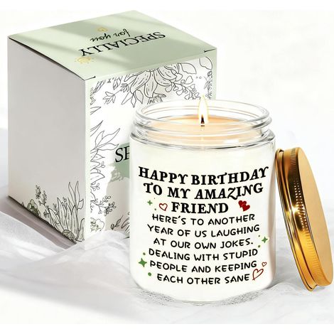 Duftkerze Lavendel mit Zitrus & Zedernholz, Geschenk für Frauen, weiß