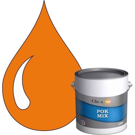 Peinture d'Accroche et Finition 2 en 1 - POK - POK MIX Orange - Acrylique Satinée - 3L - RAL 2000 (1/4)