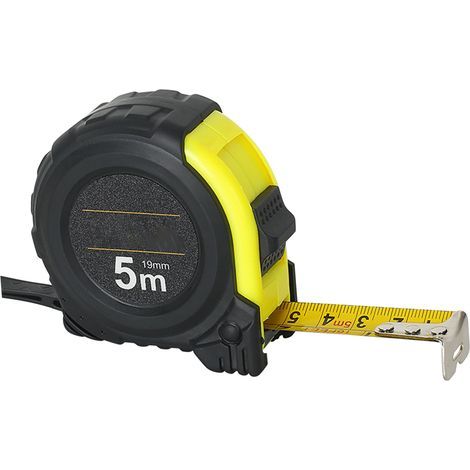 Mètre ruban de 5 mètres en acier au carbone épais, rétractable, avec boucle, échelles métriques et impériales (1/4)