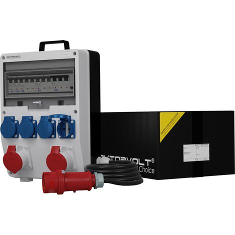 Tableau électrique de chantier avec câble TD-S/FI 2x16 A 4x230 V SKH Schuko Doktorvolt DV-6800-D (1/5)