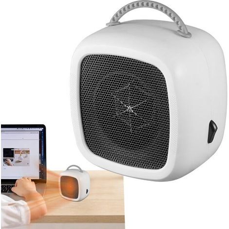 Leistungsstarker, tragbarer 600-W-Elektroheizer mit zwei Betriebsmodi und Tragegriff. Klein, schnell und leise – ideal für Büro, Schlafzimmer und Küche. (1/4)