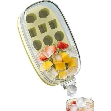 Coppetta per gelato - Stampo per ghiaccio portatile riutilizzabile 2 in 1 con sistema a pressione  Macchina per il ghiaccio portatile - Perfetto per raffreddare cibi, cocktail, acqua, whisky e caffè a (1/5)