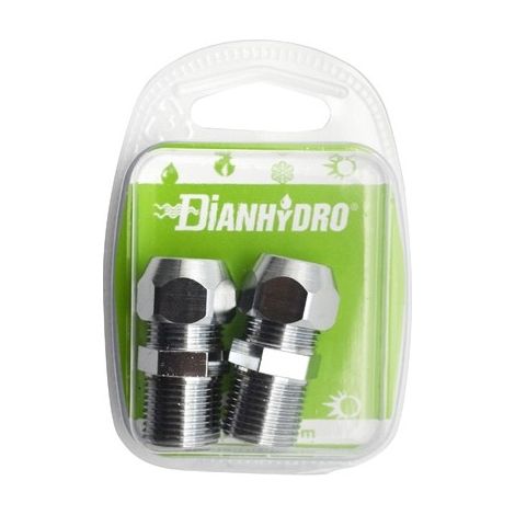 2 pz nipples bicono cromato per cannette blister pz.2 x (3/8x3/8) diam. 12
