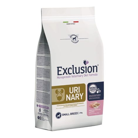 Exclusion Dog Urinary Adult Small Breed Maiale Sorgo e Riso  - Exclusion Dog Urinary Adult Small Breed Maiale Sorgo e Riso - Sacco Da 2 Kg (1/2)