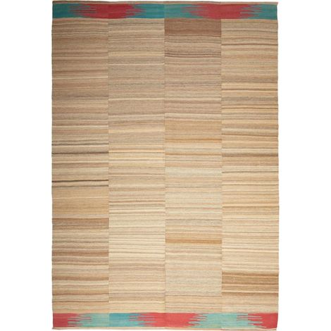 Authentique tapis d'Orient kilim fait main 223x322 marron et rouge (1/5)