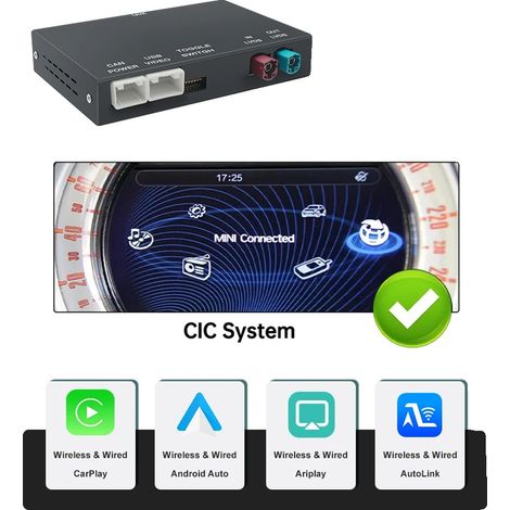 CarPlay sans fil Android Auto, Design compact, Installation facile, CIC (1/2)